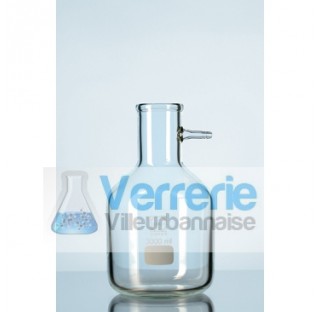 Duran Filtering flasks, Bottle shape, with glass hose connection, for vacuum use 3000 ml diameter 17