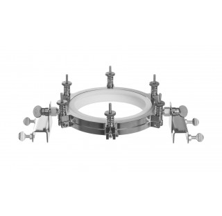 Flange support clamp for flange DN120 schott KF (Kugel-Flange) ,stainless steel and PTFE with two su