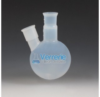 Boiling flask two necks, PFA 100 ml socket central 29/32 , lateral neck 14/23 , height 117 mm , OD o