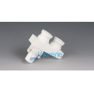 Ground joint distributor, PTFE Socket 2x 29/32, cone 29/32 external dimensions 113x40 height 105 mm 