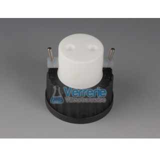 Distributor cap for bottle, PTFE thread GL45 with 4 connections with stopcock 4 X UNF1/4 28G for tub