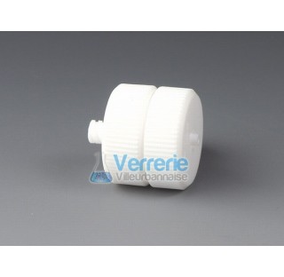 Filter adapter for syringes ,PTFE for membrane diam 13 mm , filtration surface 0,78 qcm, OD 21 mm, h