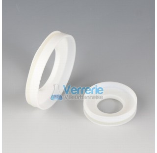 Glass flange metal adaptor ,PTFE silicone nominal width 10 , OD 25 mm , bore dia 14 mm sealing heigh