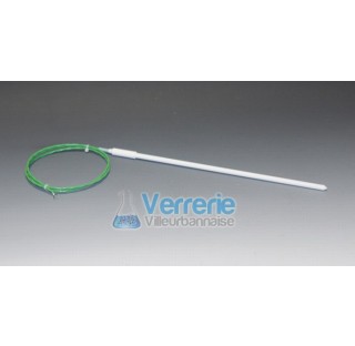 Temperature probe K, PTFE usable length 200 mm total length 260 mm diameter 8 mm diam of collar ring