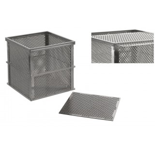 Stainless stell washing basket with lid dimensions 100x100x100 mm