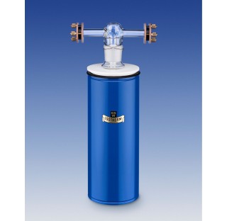 Piège à froid de 1 litre 45/40 et brides NW16 (DN16) avec colliers.Le diamètre du piège en verre