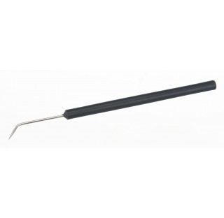 Bent dissecting needle length 140 mm ,stainless steel , with plastic handle ,