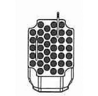 Portoir 37 places pour tubes diametre 17 mm pour nacelle 5651 diametre d'orifice 13,2 mm longueur 42