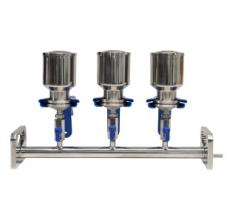 Kit de rampe de filtration e n inox 3 positions contenant :une rampe de filtration en acier inox