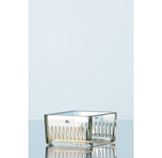 Duran staining tray, for 10 microscope slided 76x26 mm or any width up to 52 mm.Dimensions lenght 88