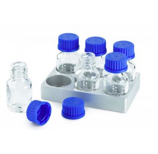 Support de microplaques pour 2x3 flacons de 10 ml en verre Duran Schott.Pratique – Les supports 