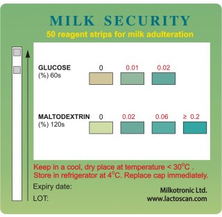 Test de securite du lait pour la maltodextrine et le glucose Bandelettes reactives rapides et hautem