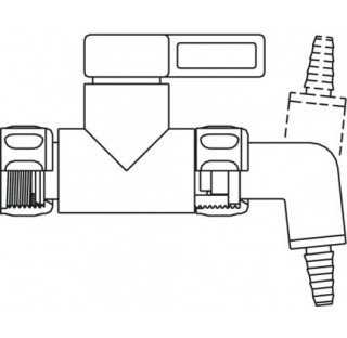 Discharge angle w/ hose nozzle,  6-8 mm, StopCock