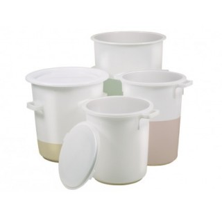 Tub round, HDPE, strong edge, carrying handles,75l