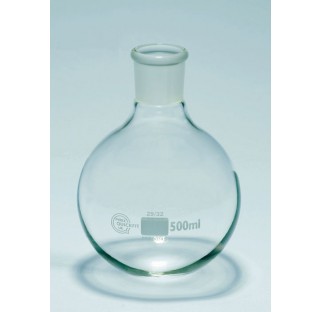 Boiling flask 250 ml socket 14/23 round bottom height : 126 mm out diameter :etre externe : 85 mm