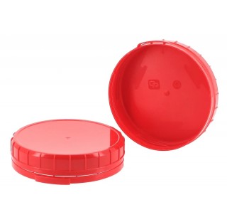 Couvercle Antarès en polypropylene diamètre 100mm inviolable vissant, rouge
