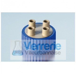 Screw cap GLS 80 with 4x GL 18 ports and EPDM gasket