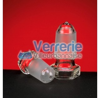 Glass stopper 19/26 hexagonal flat bottom borosilicate 3.3