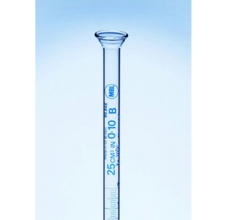 Burette a voie unique cle PTFE classe B 25ml, Gamme Modular