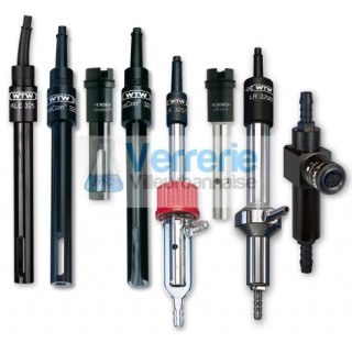 Cellule de mesure electrodes WTW en flux continu avec Sonde WTW de temperature integree, pour toutes