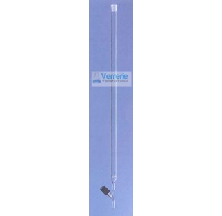 Chromatographic column 125 ml diam int 20 mm height 400 mm with sinter por0 socket 29/32 Vanne rotaf