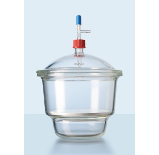 DURAN Vacuum Desiccator with plane flange and screw thread outlet type MOBILEX, GL 32 in lid, incl. 