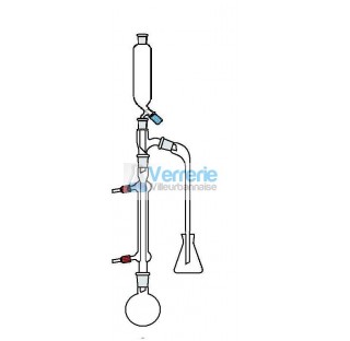Glass apparatus for reflux with addition and absorption compound: a boiling flask 29/32 1L a condens