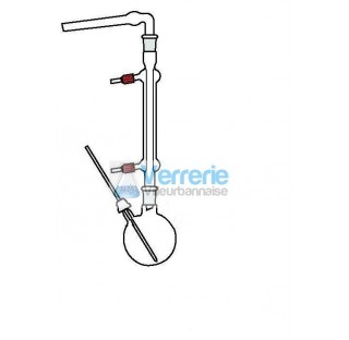 Glass apparatus for reflux with absorption compound : a boiloing flask double necks 1L 29/32 screwso