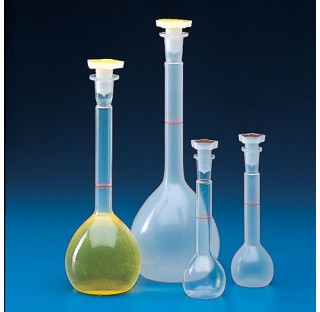 Volumetric flask 25 ml height 121mm O.D. 36 mm in polypropylene