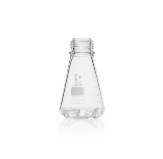 Duran baffled flask, GL 45, with 4 bottom baffles, 250 ml diameter 85 mm total height 145 mm without