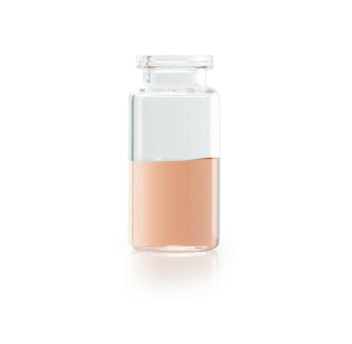 Fiole a espace de tete, 10 ml, verre borosilicate, fond arrondi, haut a sertir biseaute 23 mm x 46 m