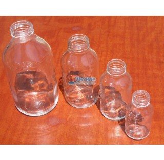 Bottles 1 liter wide neck with screw glass (transparent ) without cap ref : CAP40 packing 24 but sol