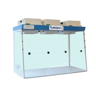 Hotte a filtration H15 a 3 Modeles de filtration a Passage Trapeze, dimensions exterieures (LxPxH) 1