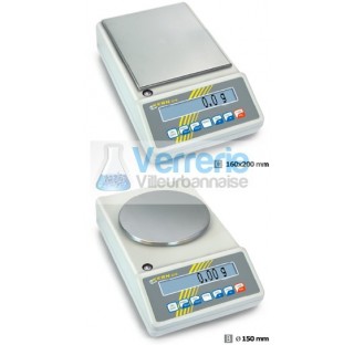 Precision balance with type approval, class II 0,01 g , 650 g plate dimensions :  150 mm