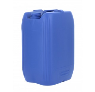 Jerrican en plastique PEHD de 20 litres gerbable, 750gr ONU serie F bleu, col central filetage 60/61