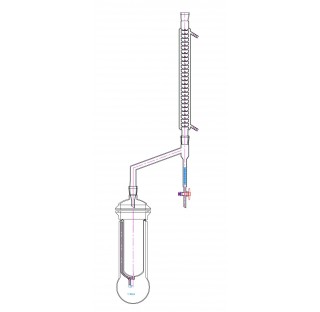 Glass apparatus Kumagawa 500 ml compound: a boiling flask 500 ml and a stand for cellulose extractio