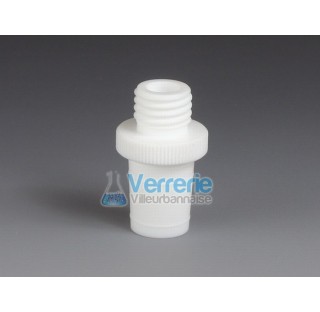 Adapter, PTFE Cone size NS 14/23 and GL14 ore diam 6,5mm temperature resistance: -200 to 250 degree