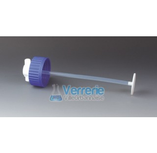 Scrubber adaptos for bottles, PTFE for bottle thread GLS80 , gas inlet tube 300 mm, width incl. Thre