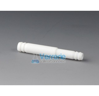 Reducing tubing connector, PTFE from OD of connector 6,8mm to OD 4,5 mm lenght 45 mm bore diam 2 mm 