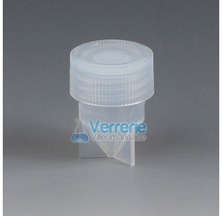 Vial conical bottom, PFA 5 ml height 36 mm OD 22 mm thread S25 temperature resistance -200 to 250 de