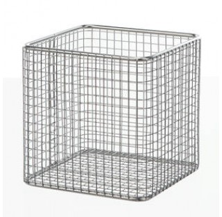 Wire basket square dimensions LxWxH 100x100x100 mm mesh : 8x8x1 mm ,Stainless steel E-poli