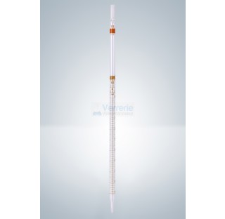 Pipette graduee 0,5 ml subdivision: 0,01 ml Graduation brune jusqu'a la pointe, ecoulement total, ze