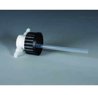 Plug for vacuum trap GL45 with 2 connection diameter 9-12 mm internal diameter 6 mm in PTFE and PPS