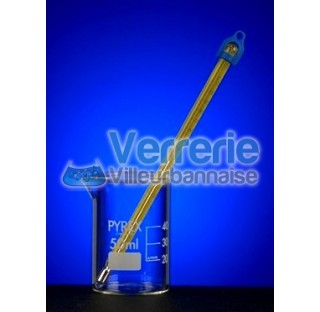 Alcohol thermometer -10 degree a +200 degree division 1 degree diam. 6mm length 295mm