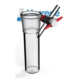 Tube schlenk 50 ml 34/35 robinet 2.5 mm clé PTFE, en verre borosilicate